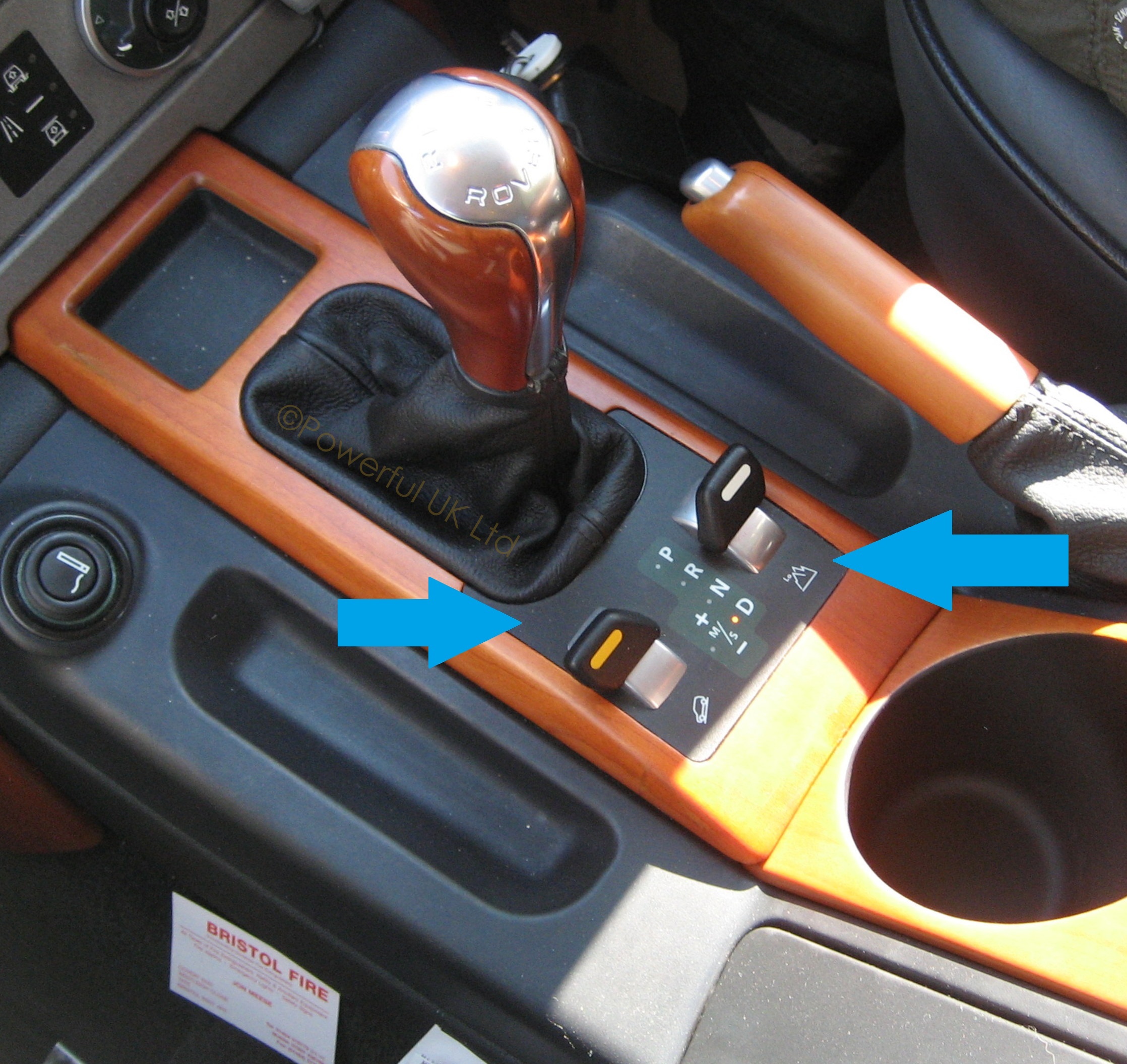 HiLo switch gear selector panel repair sticker for Range Rover L322